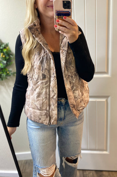 Camo Puff Vests