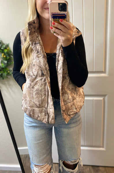 Camo Puff Vests