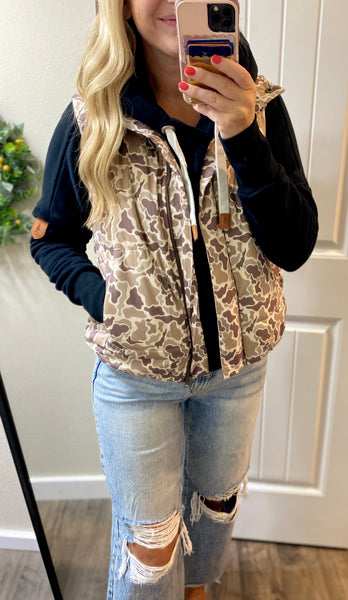 Camo Puff Vests