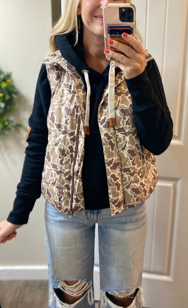 Camo Puff Vests