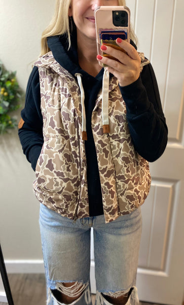 Camo Puff Vests