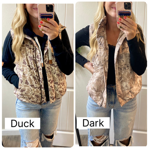 Camo Puff Vests