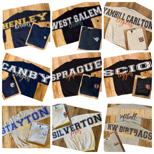 Preorder Custom Words Across the Shoulders Sweatshirts