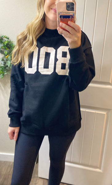 MM Black Mock-neck Reversible BOO/Blank Sweater