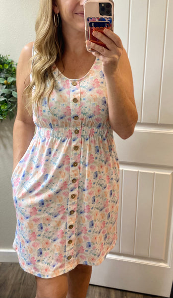 MM Button Dresses (Aqua, Yellow, Lavender, Pineapple Leaf, Aqua Palm, Nautical)