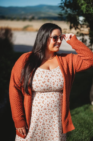 MM Fall Floral Ribbed Midi Dress (Black or Cream)