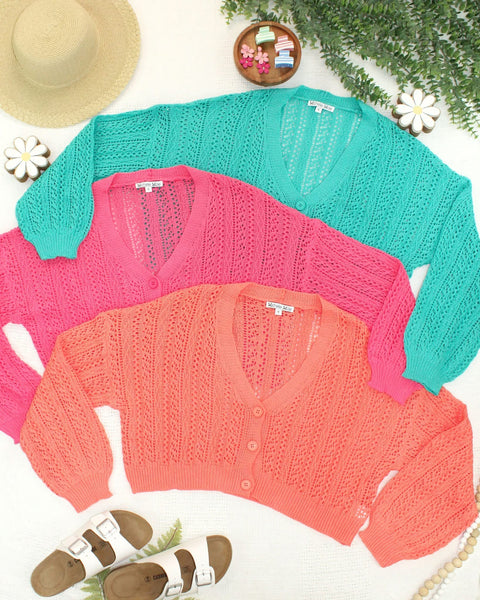 MM Button Knit Crop Cardigans