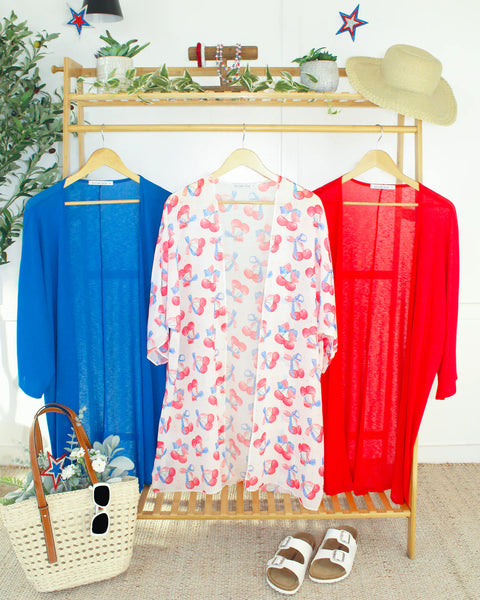 MM Americana Cover-up Kimonos (Red, Blue, or Cherries)