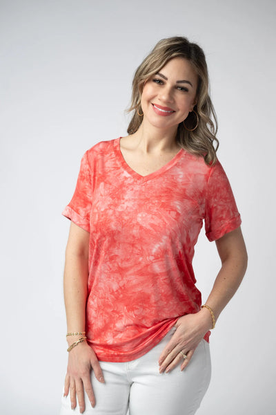 MM Tie Dye Cuffed Short Sleeve Top