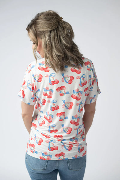 MM Patriotic Cherry Short Sleeve Top