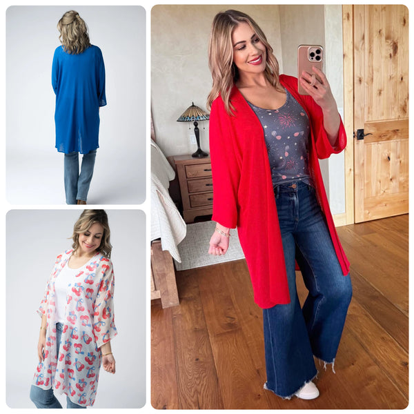 MM Americana Cover-up Kimonos (Red, Blue, or Cherries)