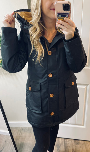 Waterproof Black Wanakome Parka (removable hood)