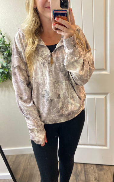 Light Grey Camo 1/4 Zip