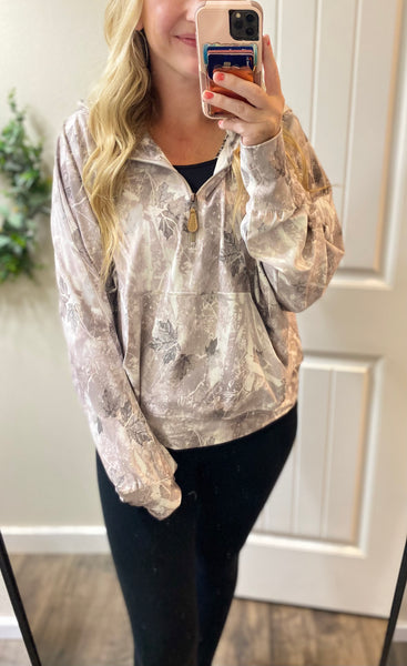 Light Grey Camo 1/4 Zip