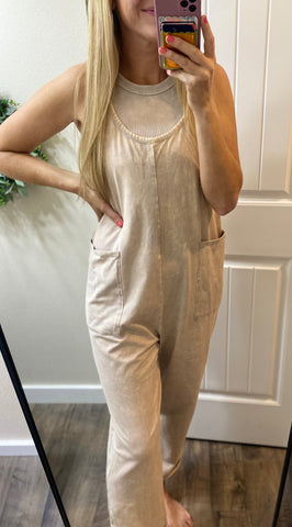 Spaghetti Strap Pocket Overalls