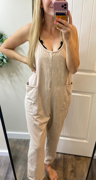 Spaghetti Strap Pocket Overalls