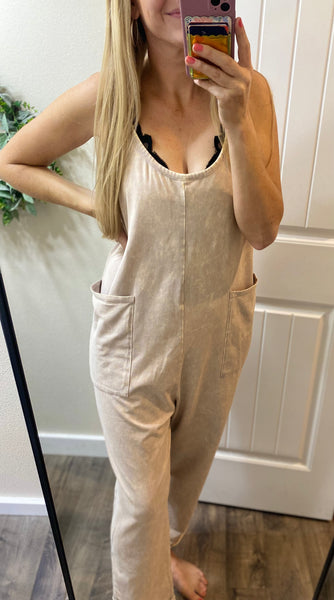 Spaghetti Strap Pocket Overalls