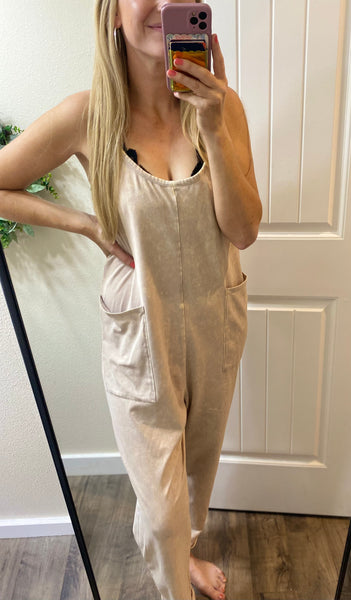 Spaghetti Strap Pocket Overalls