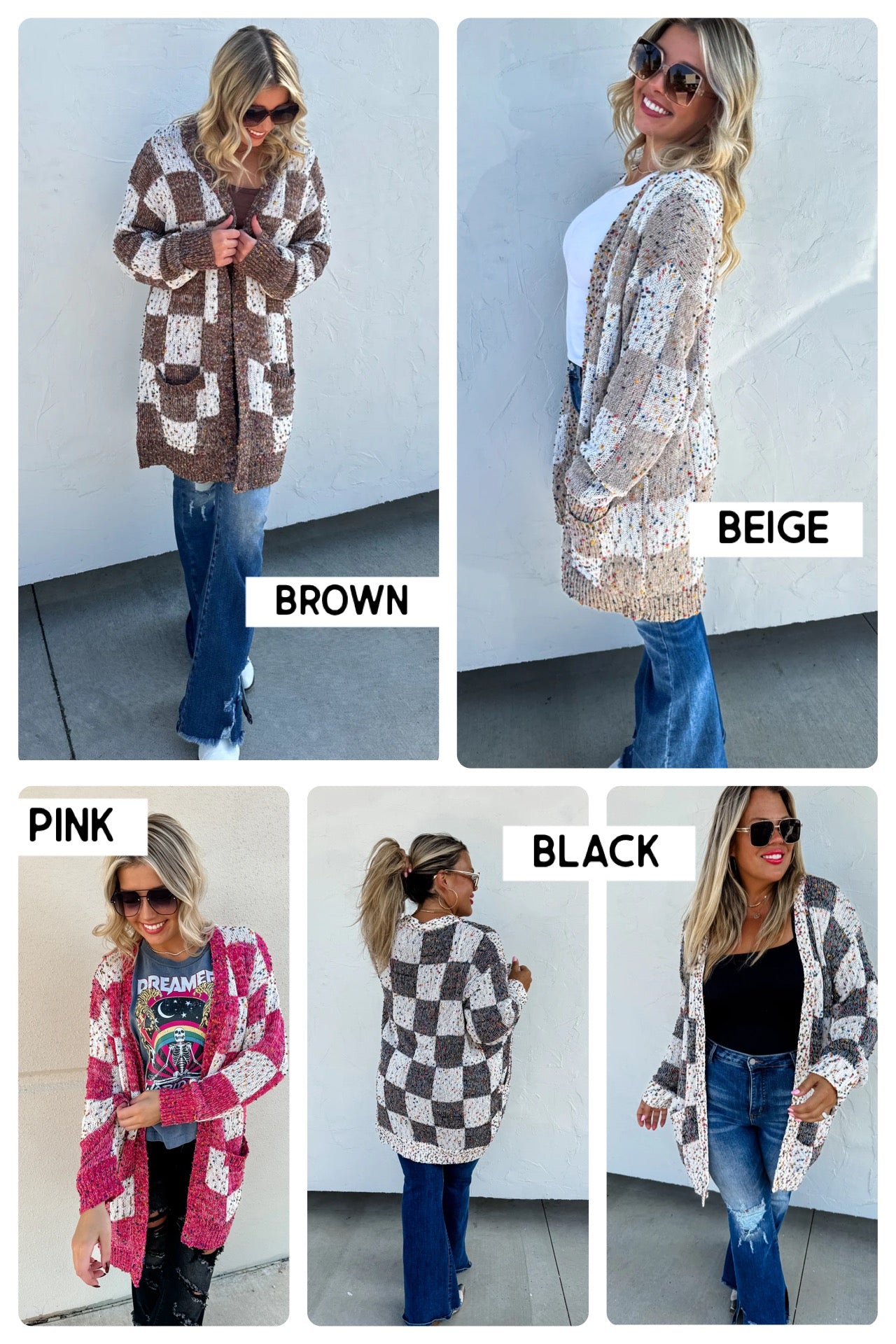 Checkered Confetti Cardigan