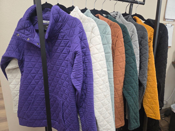 Samples! MM Quilted Snap Pullover