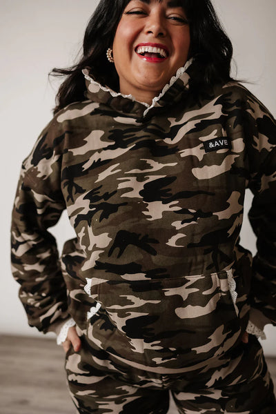 Camo/Animal Cozy Lace Sweatshirt or Joggers