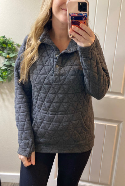 Samples! MM Quilted Snap Pullover