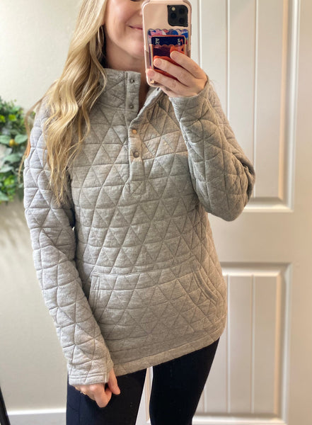 Samples! MM Quilted Snap Pullover