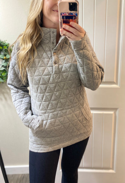 Samples! MM Quilted Snap Pullover