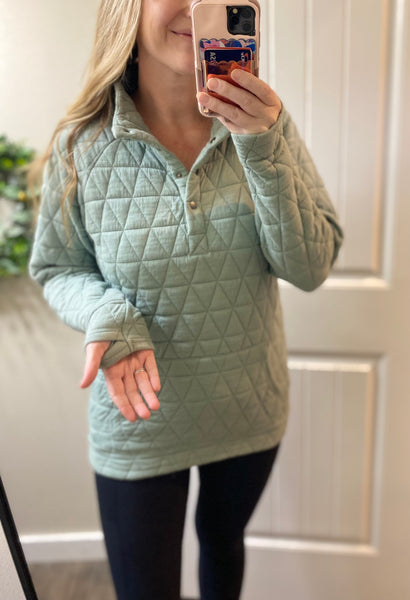 Samples! MM Quilted Snap Pullover