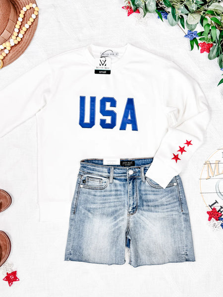 MM Embroidered USA or America Pullover