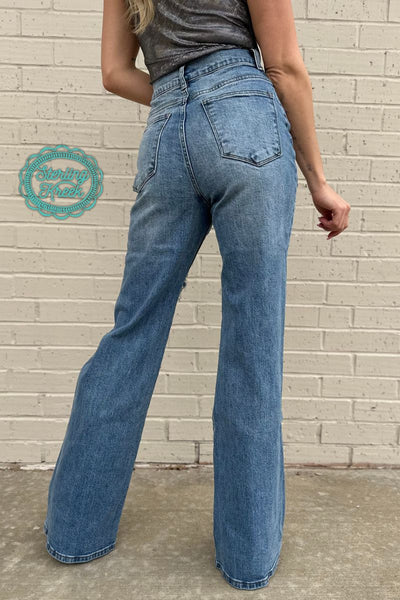 Sk Distressed Straight Leg Denim (32”, 34”, 36” inseams)
