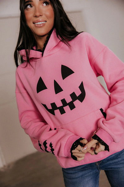 Preorder Halloween Ampersand Ave- Pink Pumpkin Comfort Fit Hoodie