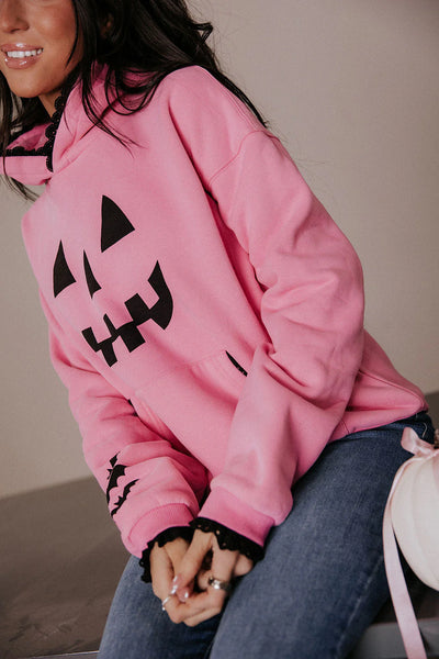 Preorder Halloween Ampersand Ave- Pink Pumpkin Comfort Fit Hoodie