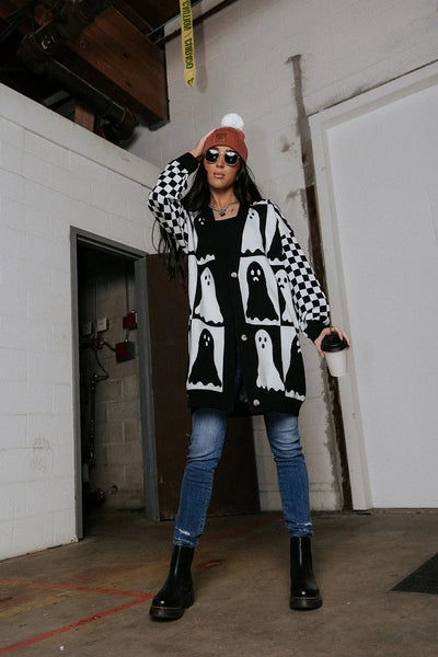 Preorder Halloween Ampersand Ave- Oversized Ghost Cardigan