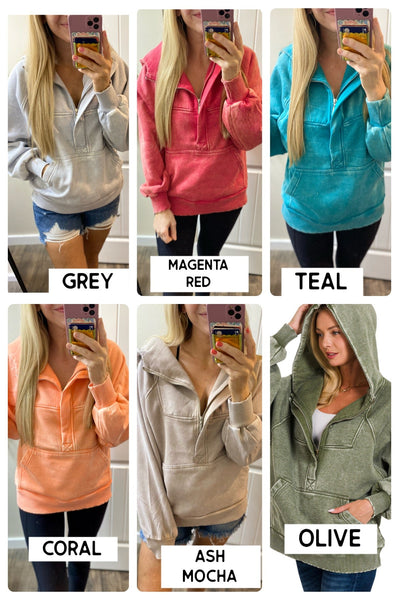 Oversized Fleece 1/4 Zip Pullovers