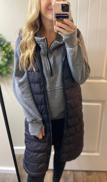 Vintage Wash Fleece 1/4 Zip Hoodie