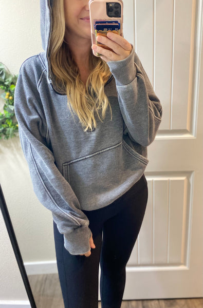 Vintage Wash Fleece 1/4 Zip Hoodie