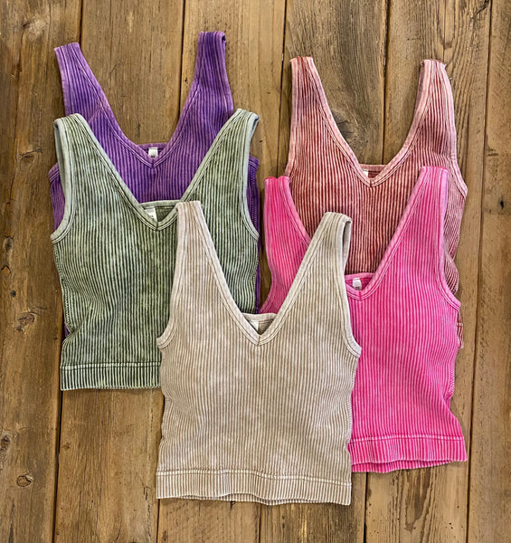 Ribbed Crop Bra Cami