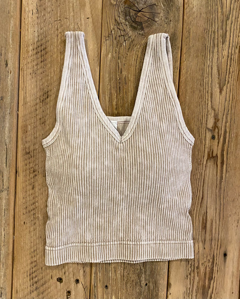 Ribbed Crop Bra Cami