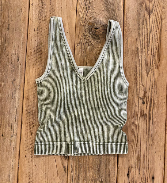 Ribbed Crop Bra Cami