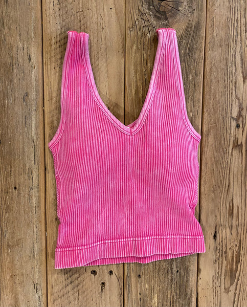 Ribbed Crop Bra Cami