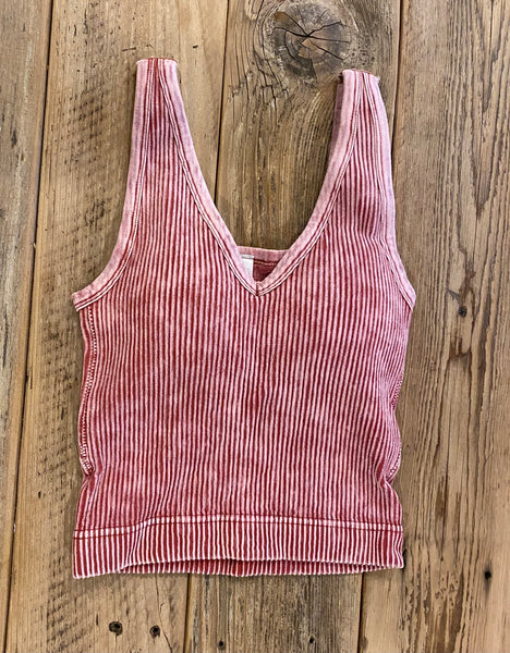Ribbed Crop Bra Cami