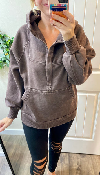 Oversized Fleece 1/4 Zip Pullovers