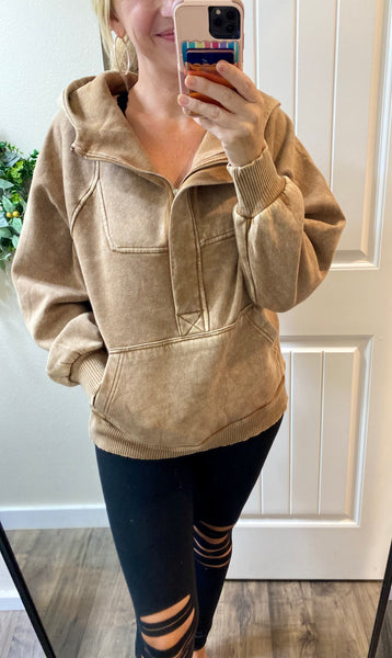 Oversized Fleece 1/4 Zip Pullovers