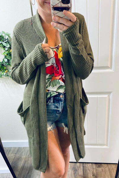 Waffle Thumbhole Cardigans