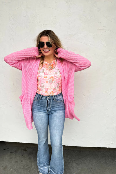 Waffle Thumbhole Cardigans