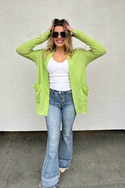 Waffle Thumbhole Cardigans