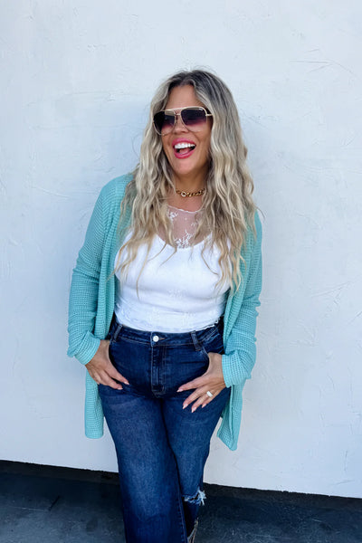 Waffle Thumbhole Cardigans