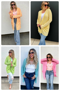 Waffle Thumbhole Cardigans
