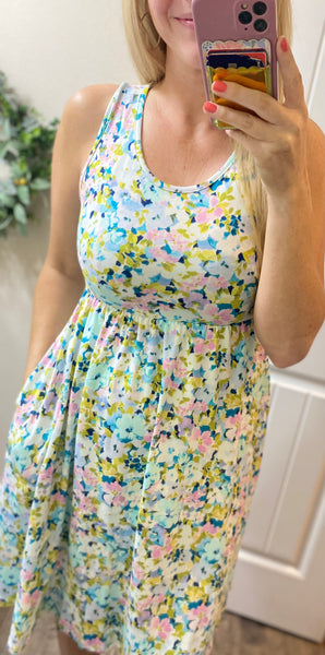 Dusty Mint Floral Dress